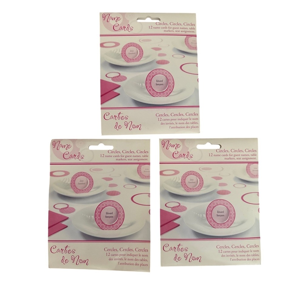 Lillian Rose 36 Pink Circle Name Cards Wedding Place Cards (3 Packs of 12)